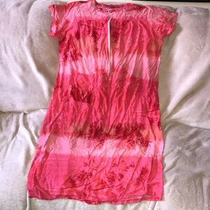 Vanee OS red & pink dress / swim cover 💕